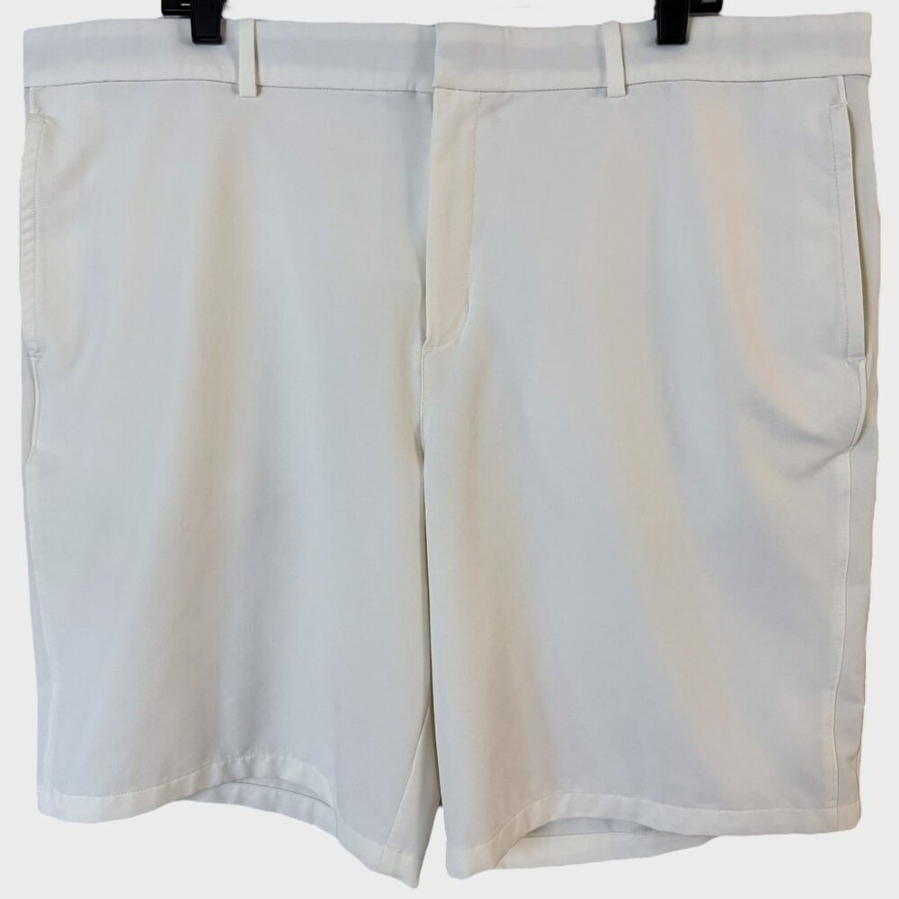 Nike Dri-Fit Flex Flat Front Golf Shorts Cream Men's Size 42 Athletic Activewear